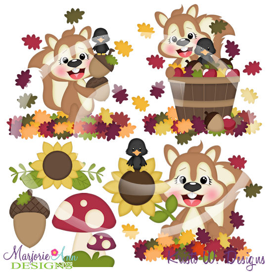 Autumn Friends SVG Cutting Files/Paper Piecing +Clipart - Click Image to Close